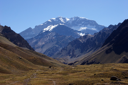 Andes mountains in Aconcagua Provincial Park